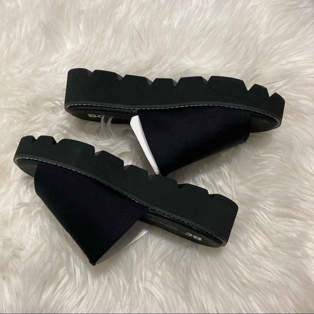 BC Born in California Vegan Black Chunky Sandals 7 1/2 7.5